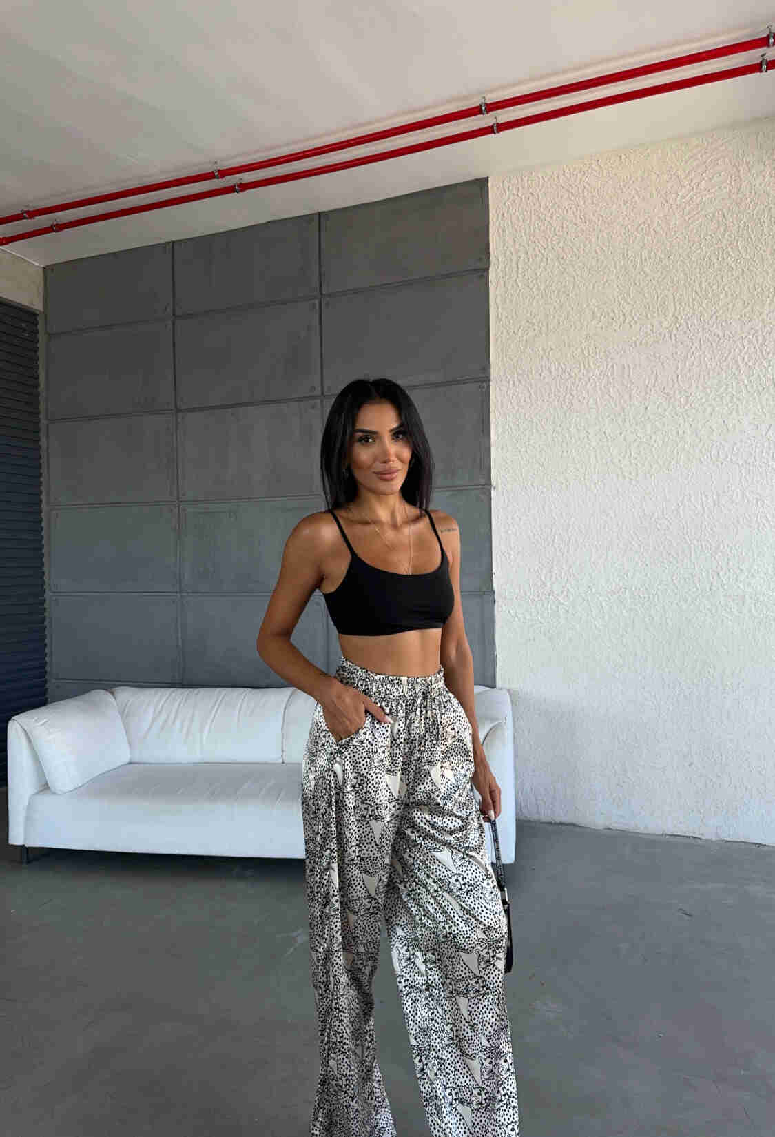 Satin Trousers With Elastic Waist - Brand: Fiori - Women & Kids, Baby Clothes Wholesale - TheBS Women
