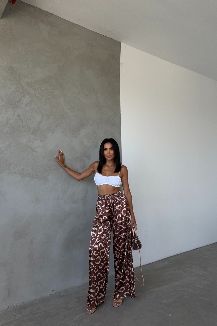 Satin Trousers With Elastic Waist - Brand: Fiori - Women & Kids, Baby Clothes Wholesale - TheBS Women