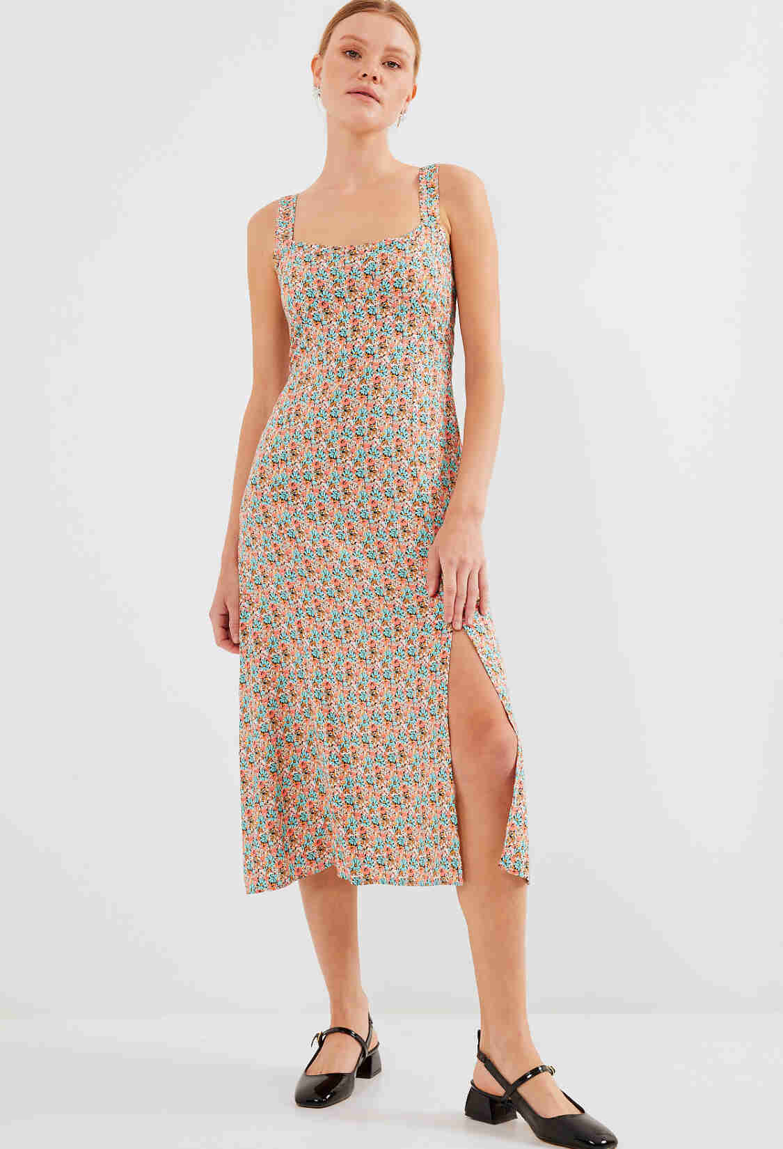 Slit Strap Viscose Dress - Multi Colored - Brand: Bigdart - Women & Kids, Baby Clothes Wholesale - TheBS Women