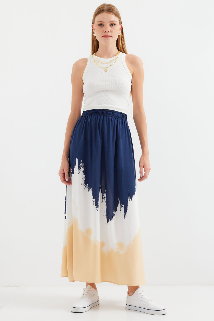 Patterned Long Viscose Skirt - Brand: Bigdart - Women & Kids, Baby Clothes Wholesale - TheBS Women