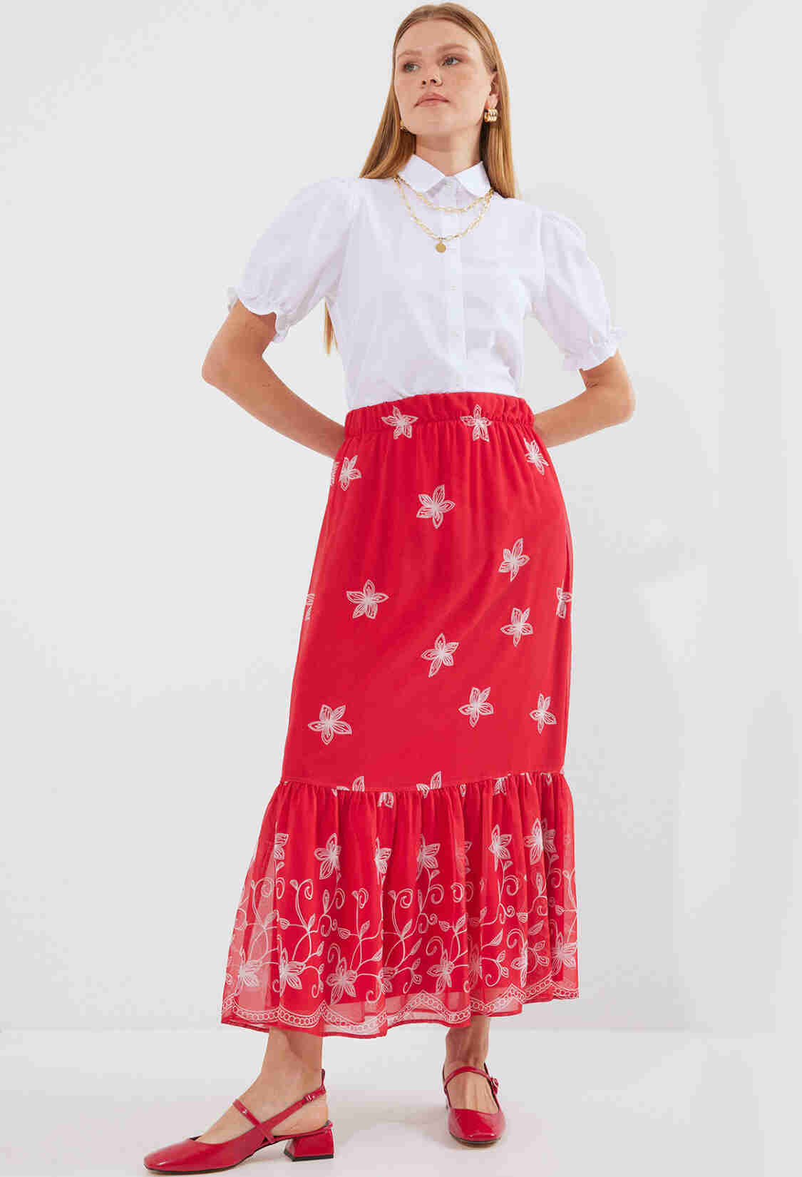 Patterned Chiffon Skirt - Brand: Bigdart - Women & Kids, Baby Clothes Wholesale - TheBS Women