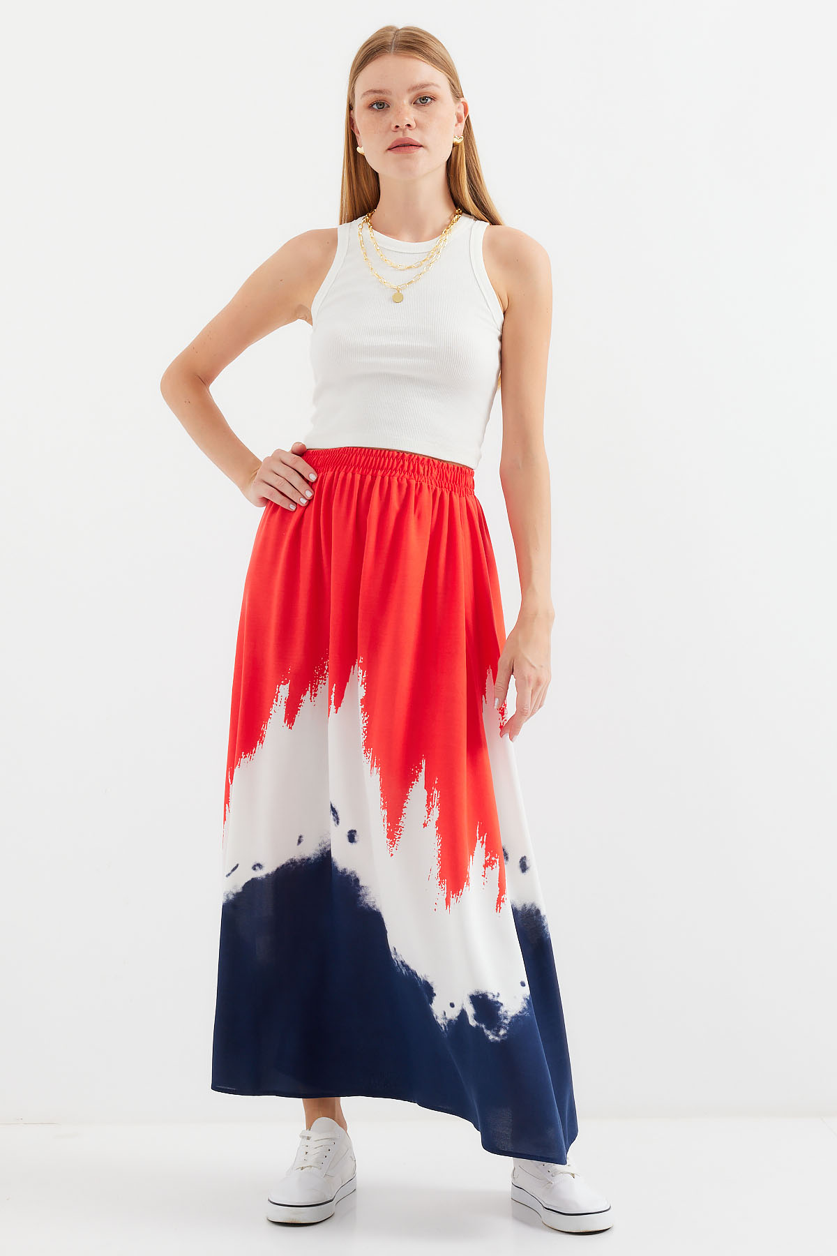 Patterned Long Viscose Skirt - Brand: Bigdart - Women & Kids, Baby Clothes Wholesale - TheBS Women