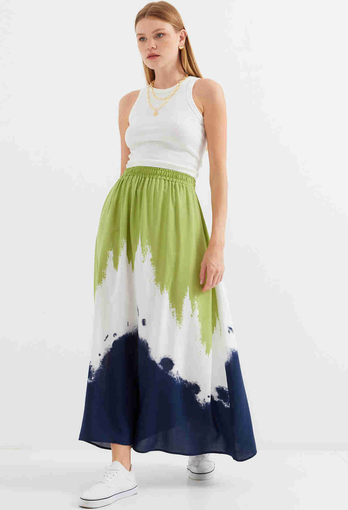 Patterned Long Viscose Skirt - Brand: Bigdart - Women & Kids, Baby Clothes Wholesale - TheBS Women