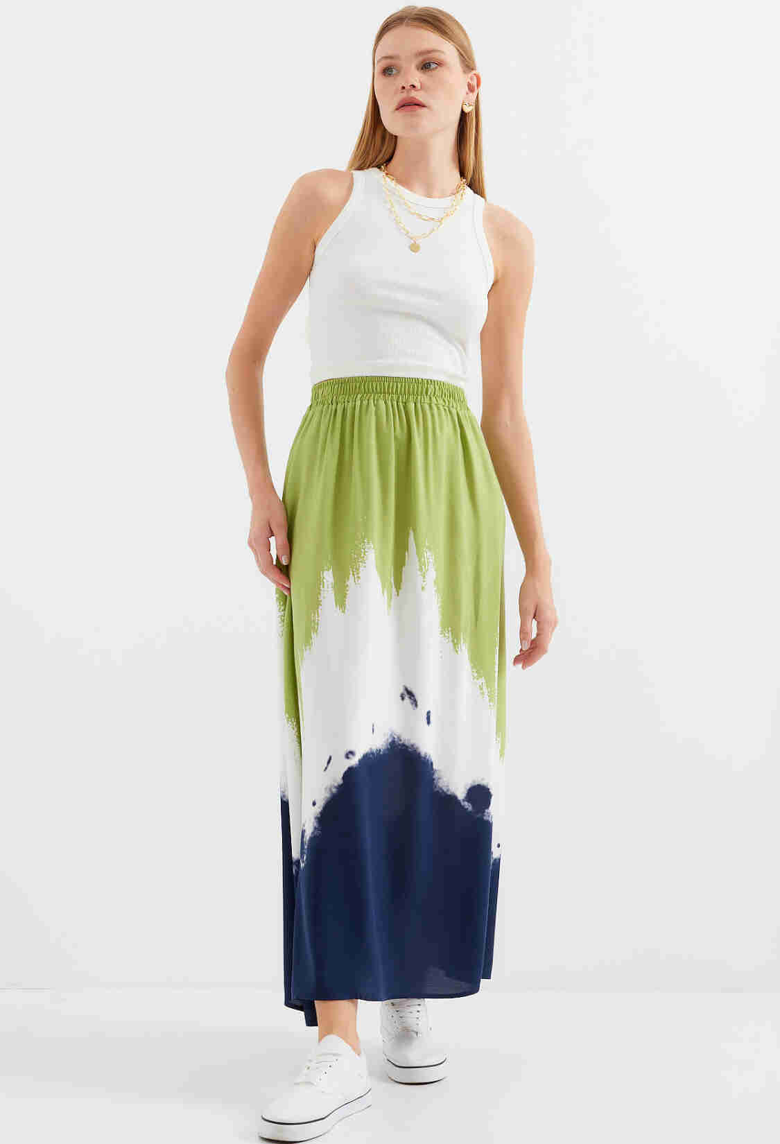 Patterned Long Viscose Skirt - Brand: Bigdart - Women & Kids, Baby Clothes Wholesale - TheBS Women