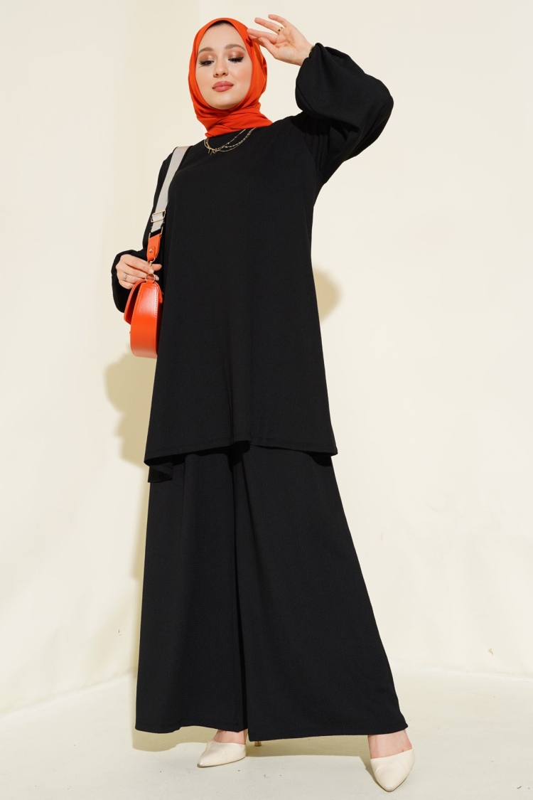 Black Tunic Trousers Bottom Top Set 6663 - Brand: Bigdart - Women & Kids, Baby Clothes Wholesale - TheBS Women