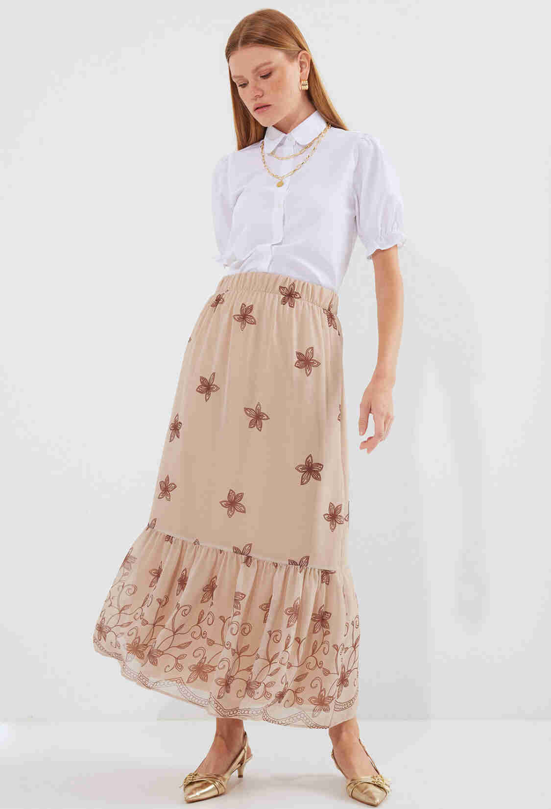 Patterned Chiffon Skirt - Brand: Bigdart - Women & Kids, Baby Clothes Wholesale - TheBS Women
