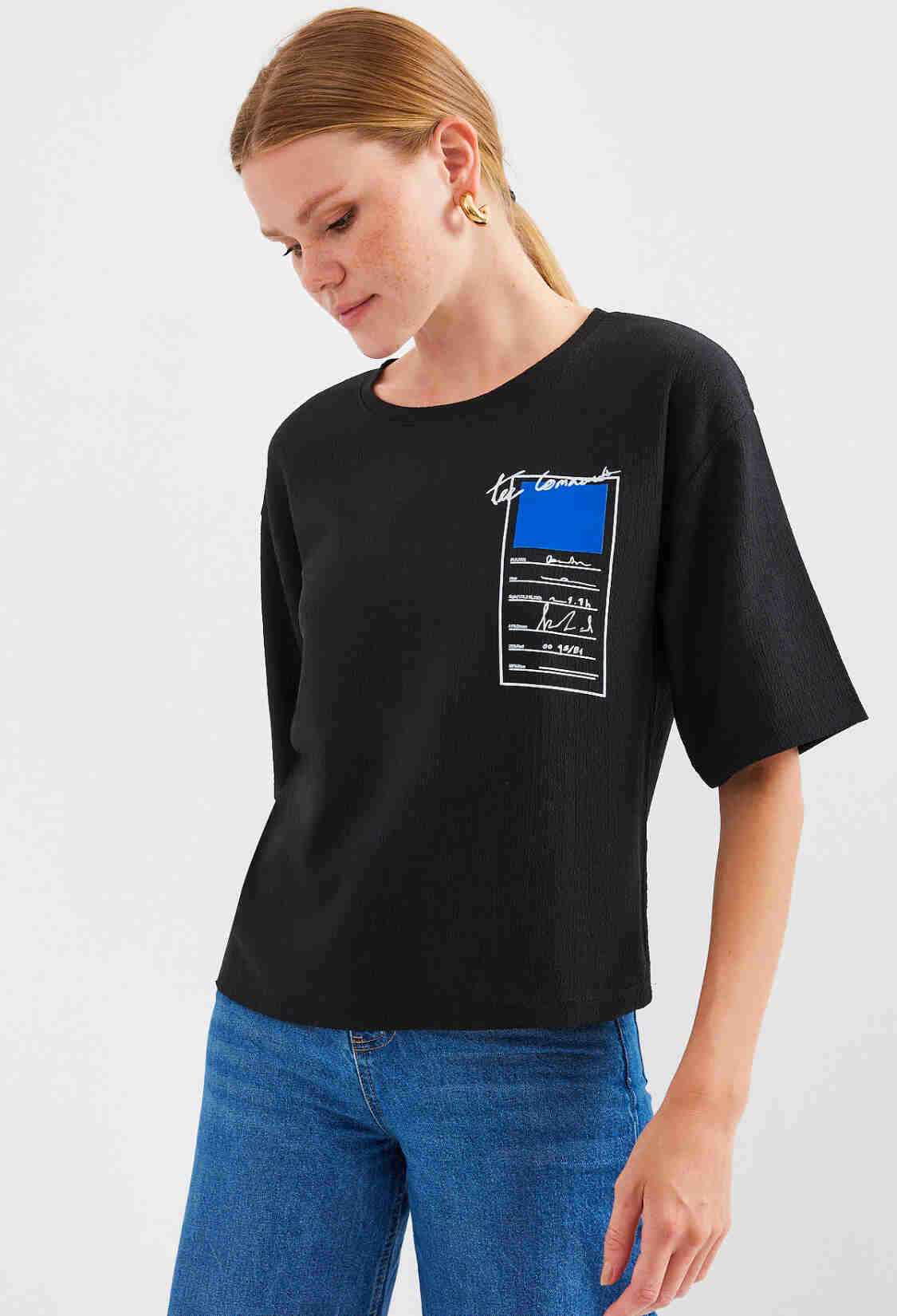 Printed Knitted Basic T-Shirt - Brand: Bigdart - Women & Kids, Baby Clothes Wholesale - TheBS Women