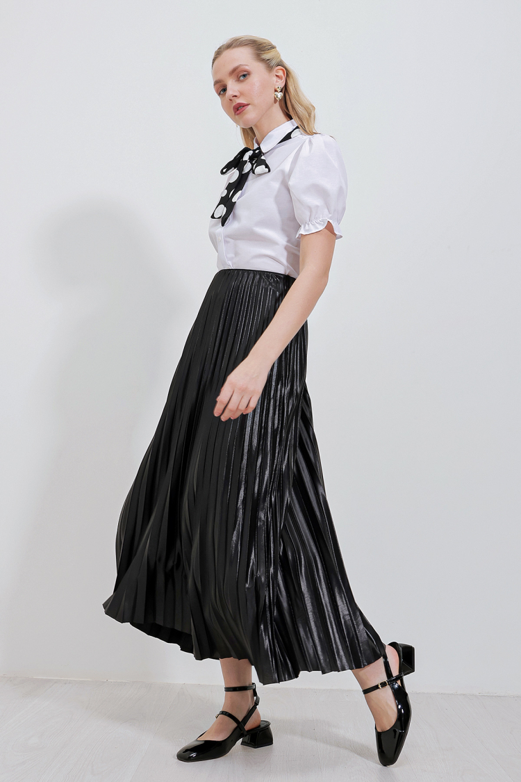 Leather Look Pleated Skirt - Brand: Bigdart - Women & Kids, Baby Clothes Wholesale - TheBS Women