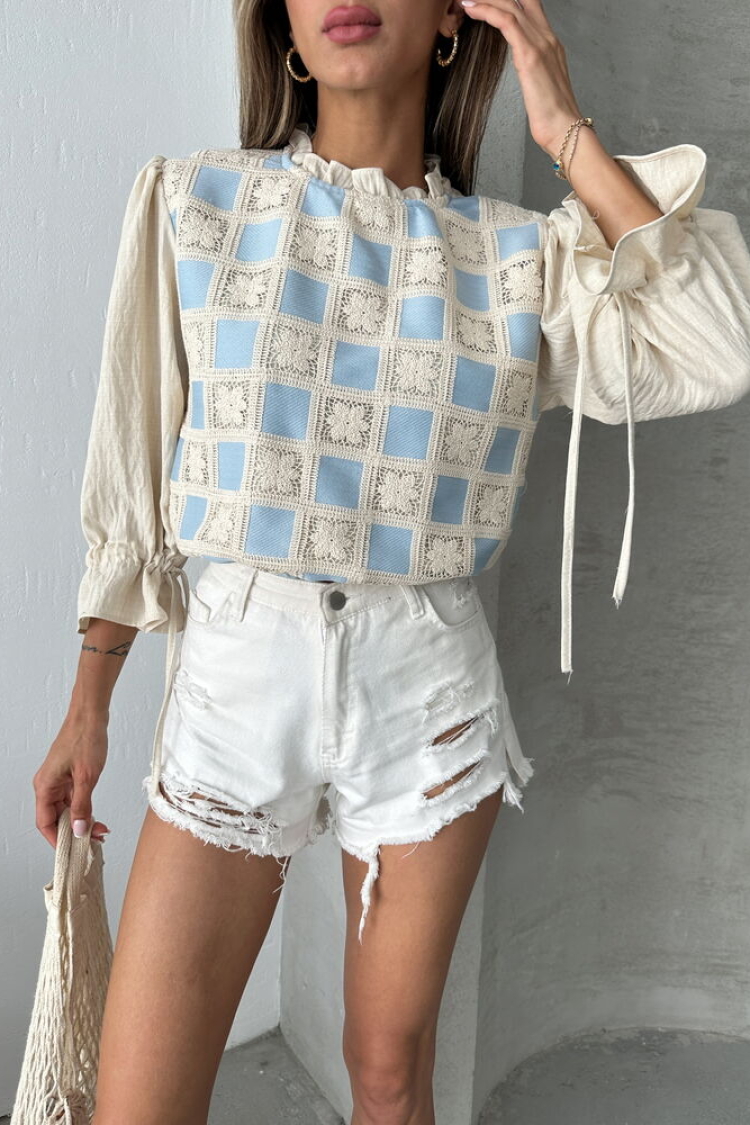 StoneLace Detailed Blouse - Brand: Topshow - Women & Kids, Baby Clothes Wholesale - TheBS Women