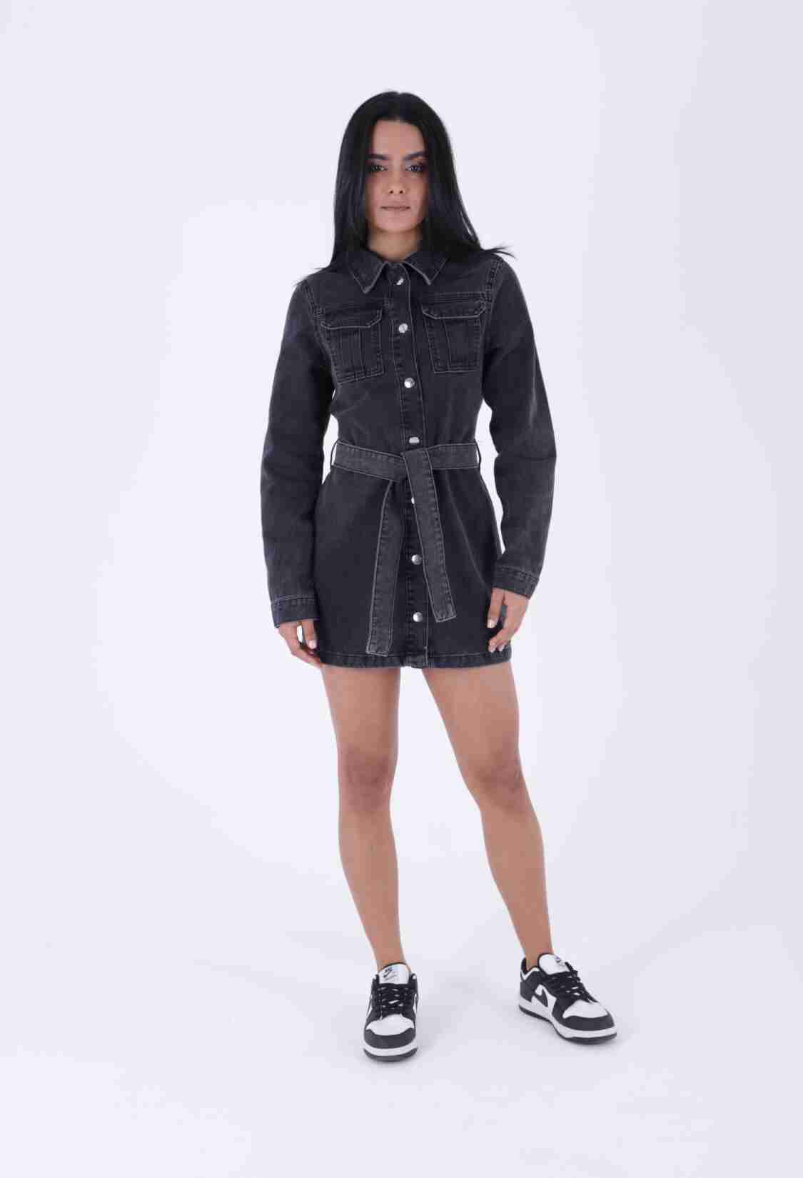 Belted Snap Denim Dress - Brand: XLove - Women & Kids, Baby Clothes Wholesale - TheBS Women
