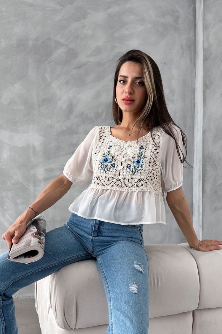 StoneEmbroidered Blouse - Brand: Topshow - Women & Kids, Baby Clothes Wholesale - TheBS Women