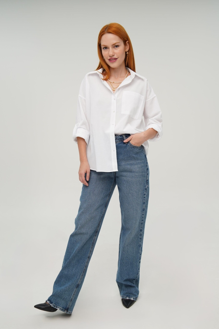 Single Pocket Wholesale Ecru Shirt - Brand: Lustrin - Women & Kids, Baby Clothes Wholesale - TheBS Women