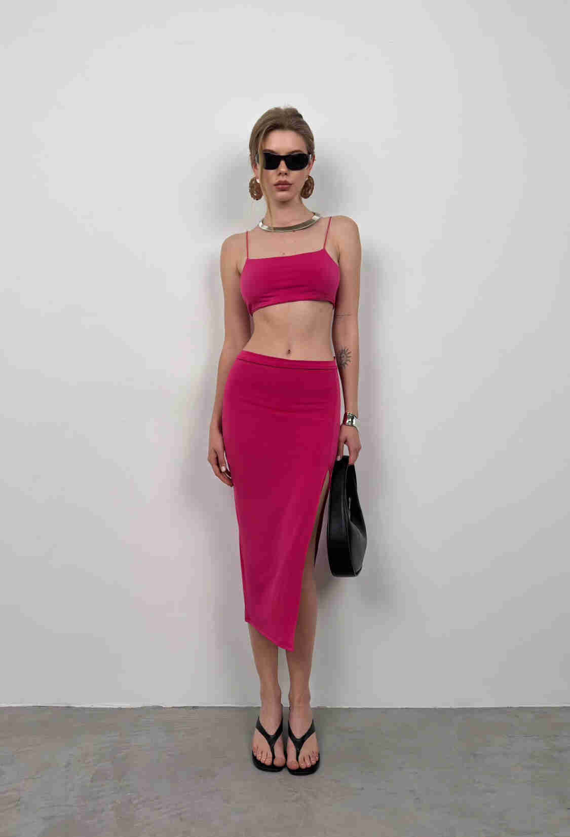 Halter Crop Slit Skirt Suit - Brand: Black Fashion - Women & Kids, Baby Clothes Wholesale - TheBS Women