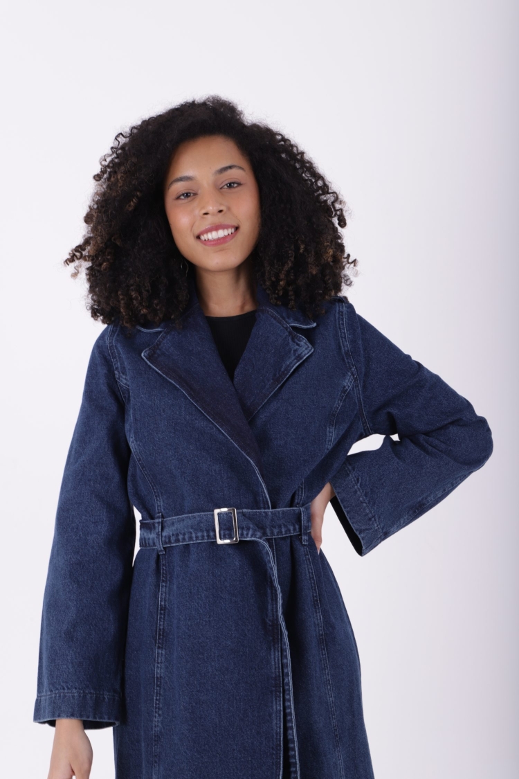 Belted Denim Trench Coat - Brand: XLove - Women & Kids, Baby Clothes Wholesale - TheBS Women