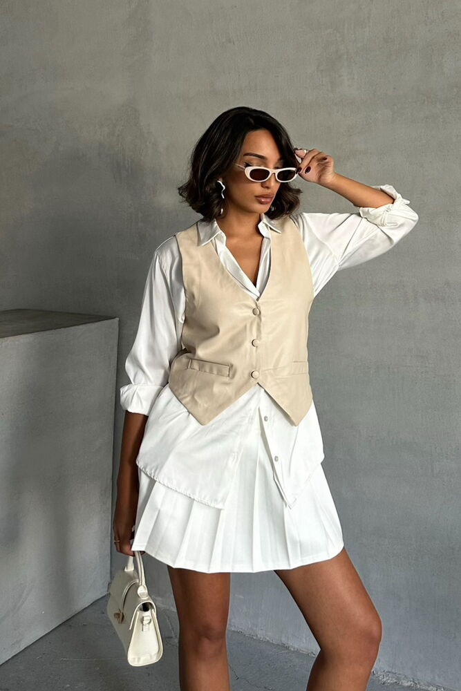 Buttoned Leather Vest - Brand: Topshow - Women & Kids, Baby Clothes Wholesale - TheBS Women