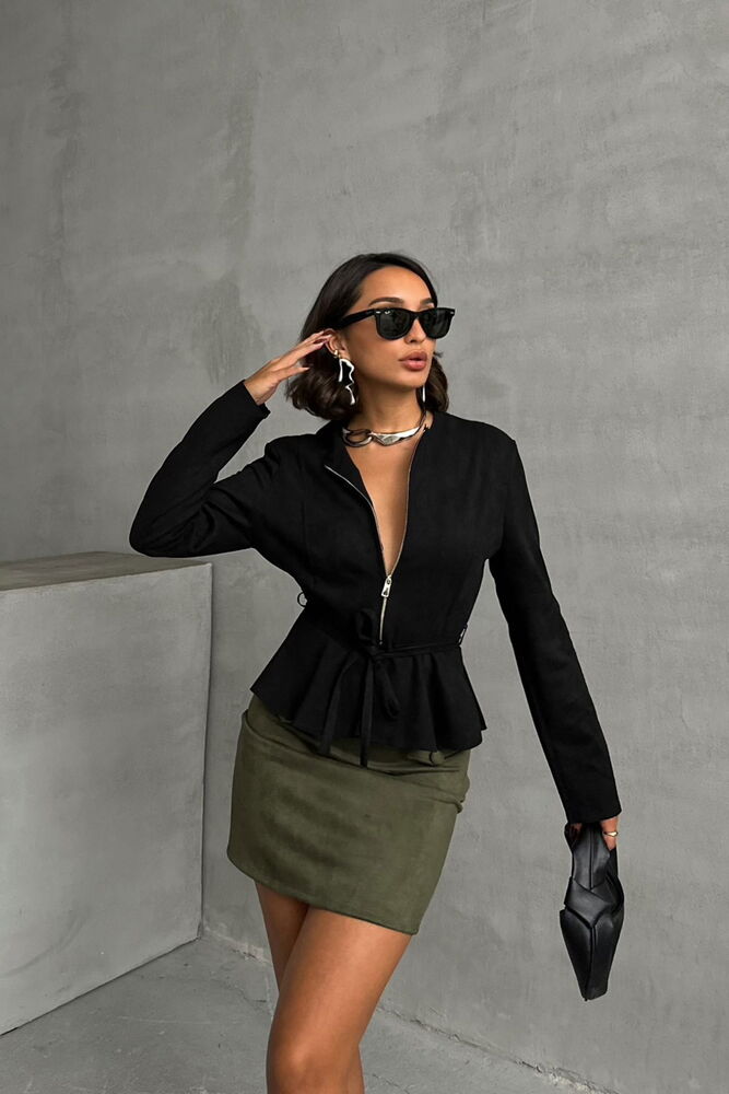 Suede Zippered Blouse - Brand: Topshow - Women & Kids, Baby Clothes Wholesale - TheBS Women