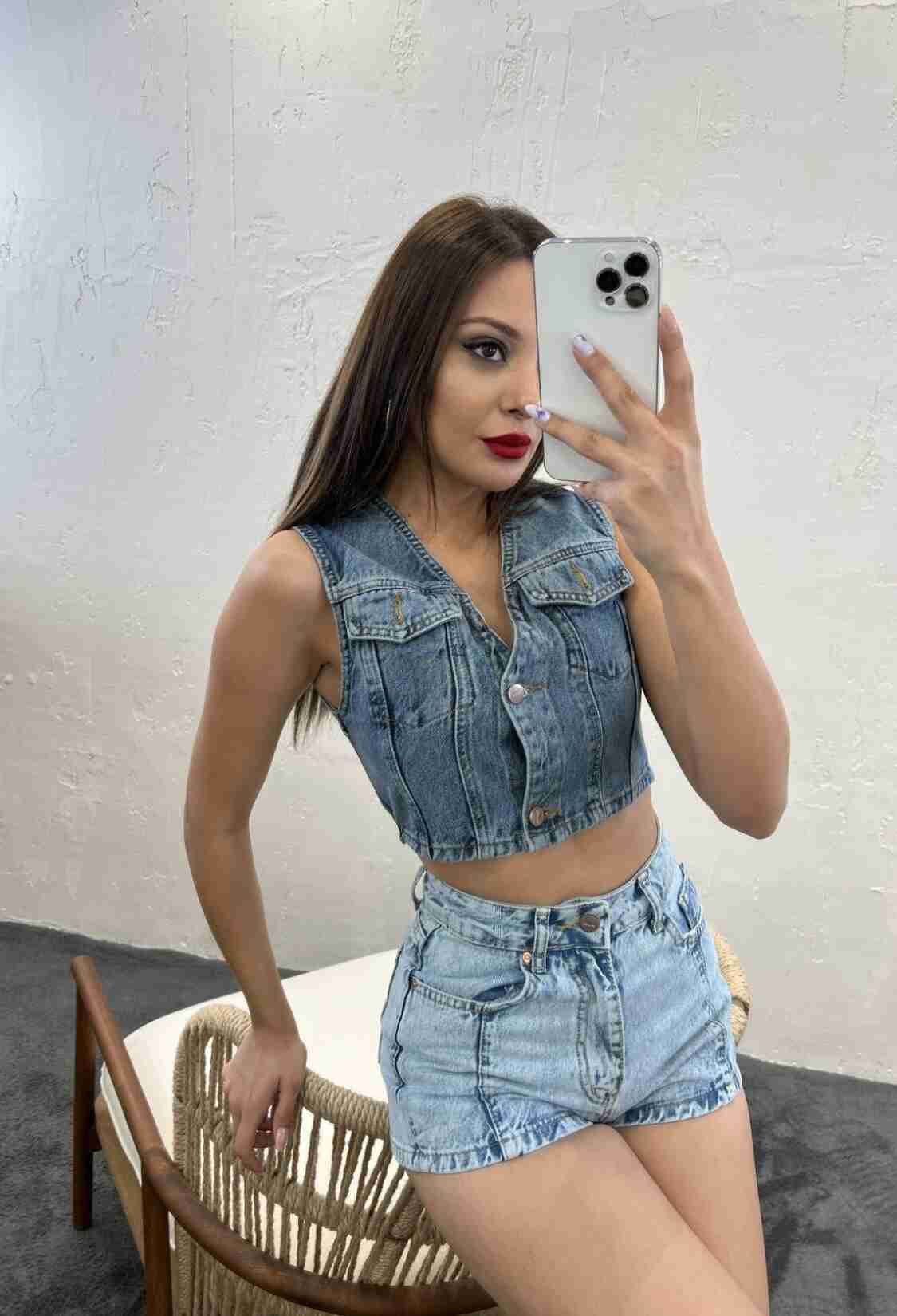 Denim Blouse - Blue - Brand: Fame - Women & Kids, Baby Clothes Wholesale - TheBS Women