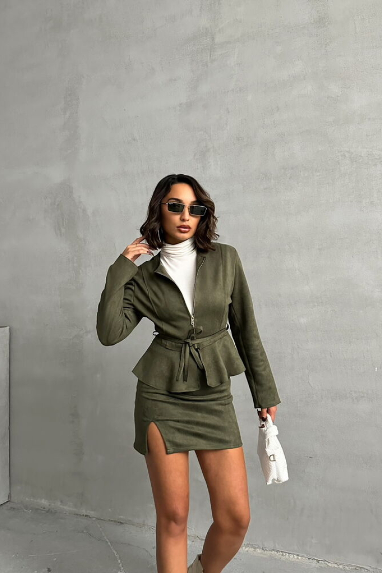 Suede Zippered Blouse - Brand: Topshow - Women & Kids, Baby Clothes Wholesale - TheBS Women