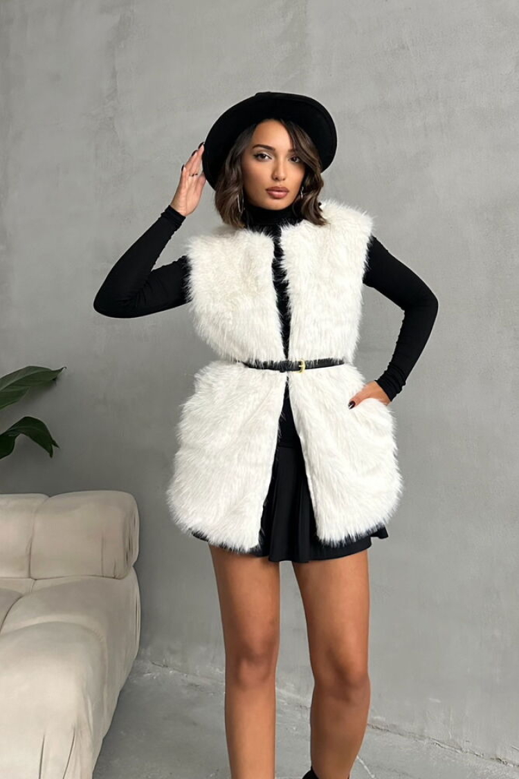 Feather Vest - Brand: Topshow - Women & Kids, Baby Clothes Wholesale - TheBS Women