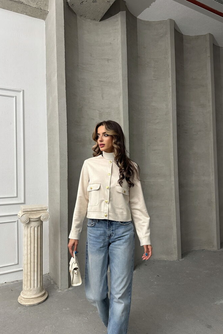 Suede Jacket With Pocket Details - Brand: Topshow - Women & Kids, Baby Clothes Wholesale - TheBS Women