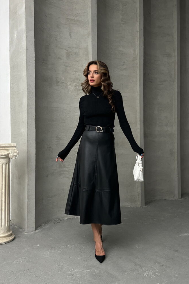 Leather Belted Skirt - Brand: Topshow - Women & Kids, Baby Clothes Wholesale - TheBS Women