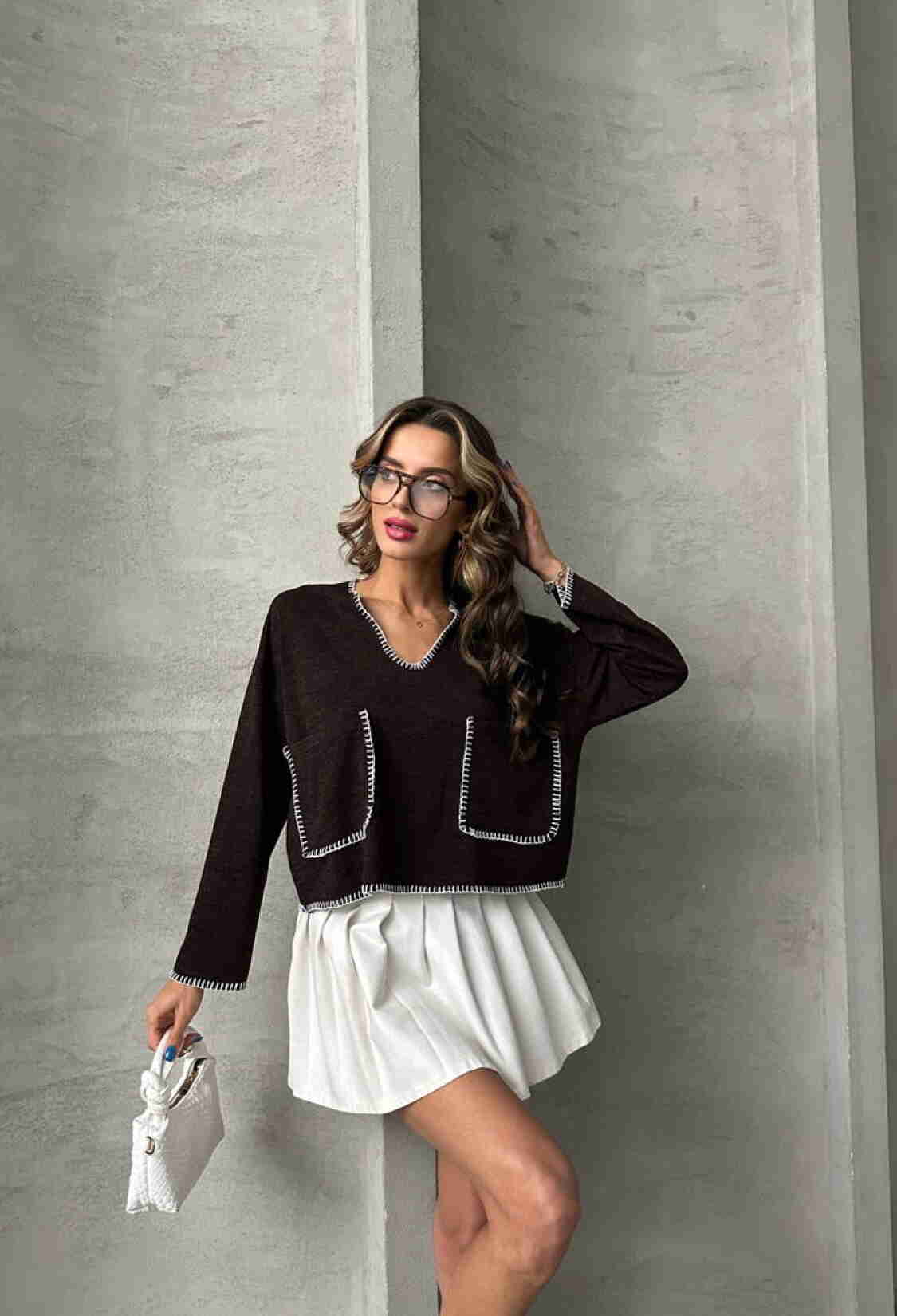 Shepherd Stitched Knit Blouse - Brand: Topshow - Women & Kids, Baby Clothes Wholesale - TheBS Women