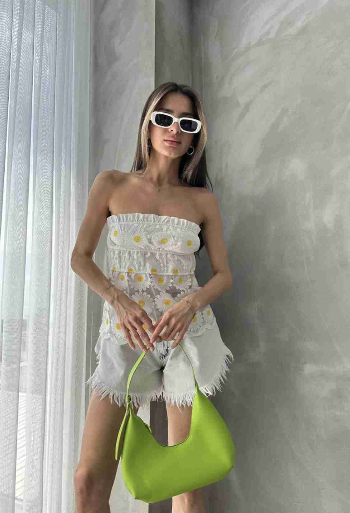 Daisy Patterned Bustier - Cream - Brand: Topshow - Women & Kids, Baby Clothes Wholesale - TheBS Women