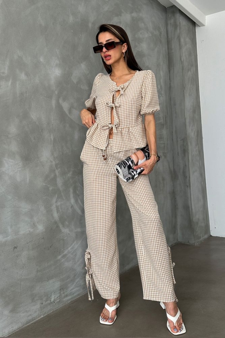 Gingham Trousers - Brand: Topshow - Women & Kids, Baby Clothes Wholesale - TheBS Women