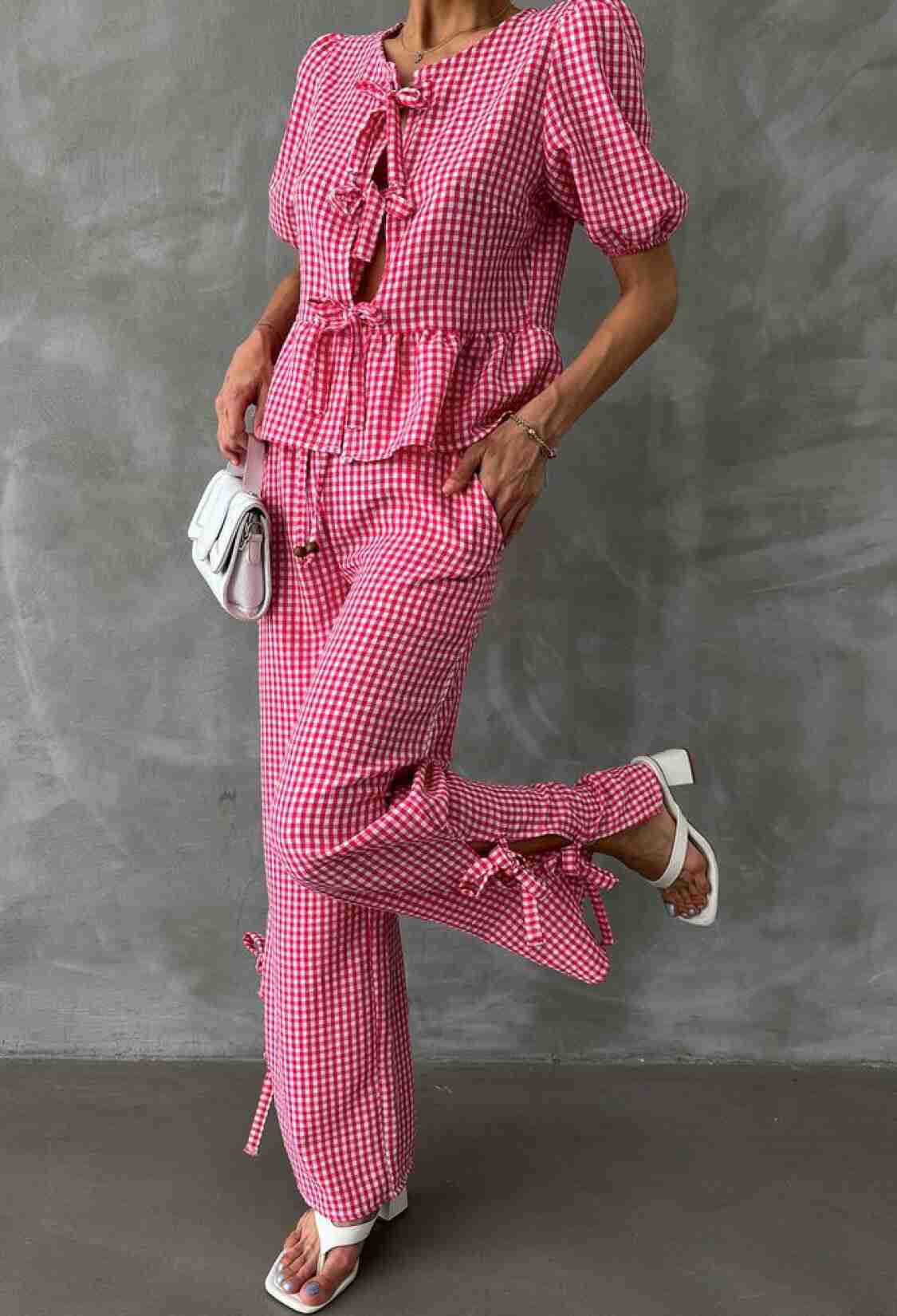 Gingham Trousers - Brand: Topshow - Women & Kids, Baby Clothes Wholesale - TheBS Women