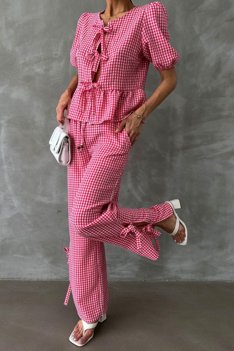 Gingham Trousers - Brand: Topshow - Women & Kids, Baby Clothes Wholesale - TheBS Women