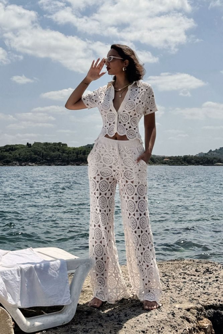 Laced Trousers - Ecru - Brand: Topshow - Women & Kids, Baby Clothes Wholesale - TheBS Women