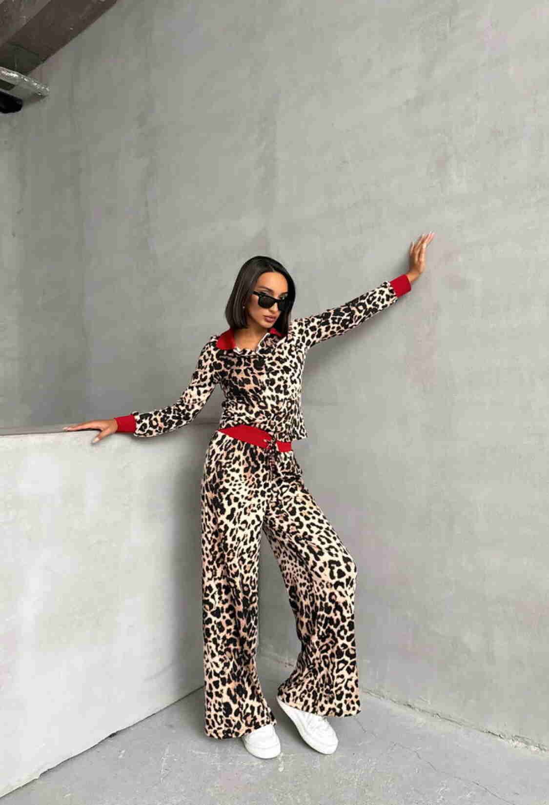 Leopard Patterned Polo Neck Blouse - Brand: Topshow - Women & Kids, Baby Clothes Wholesale - TheBS Women