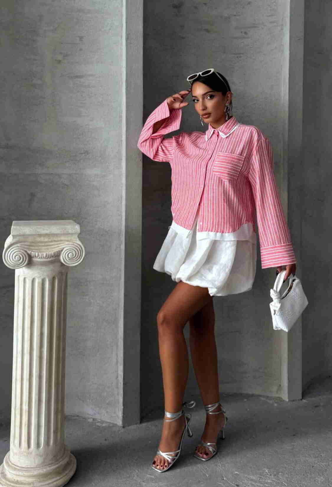 Poplin Detailed Striped Shirt - Brand: Topshow - Women & Kids, Baby Clothes Wholesale - TheBS Women