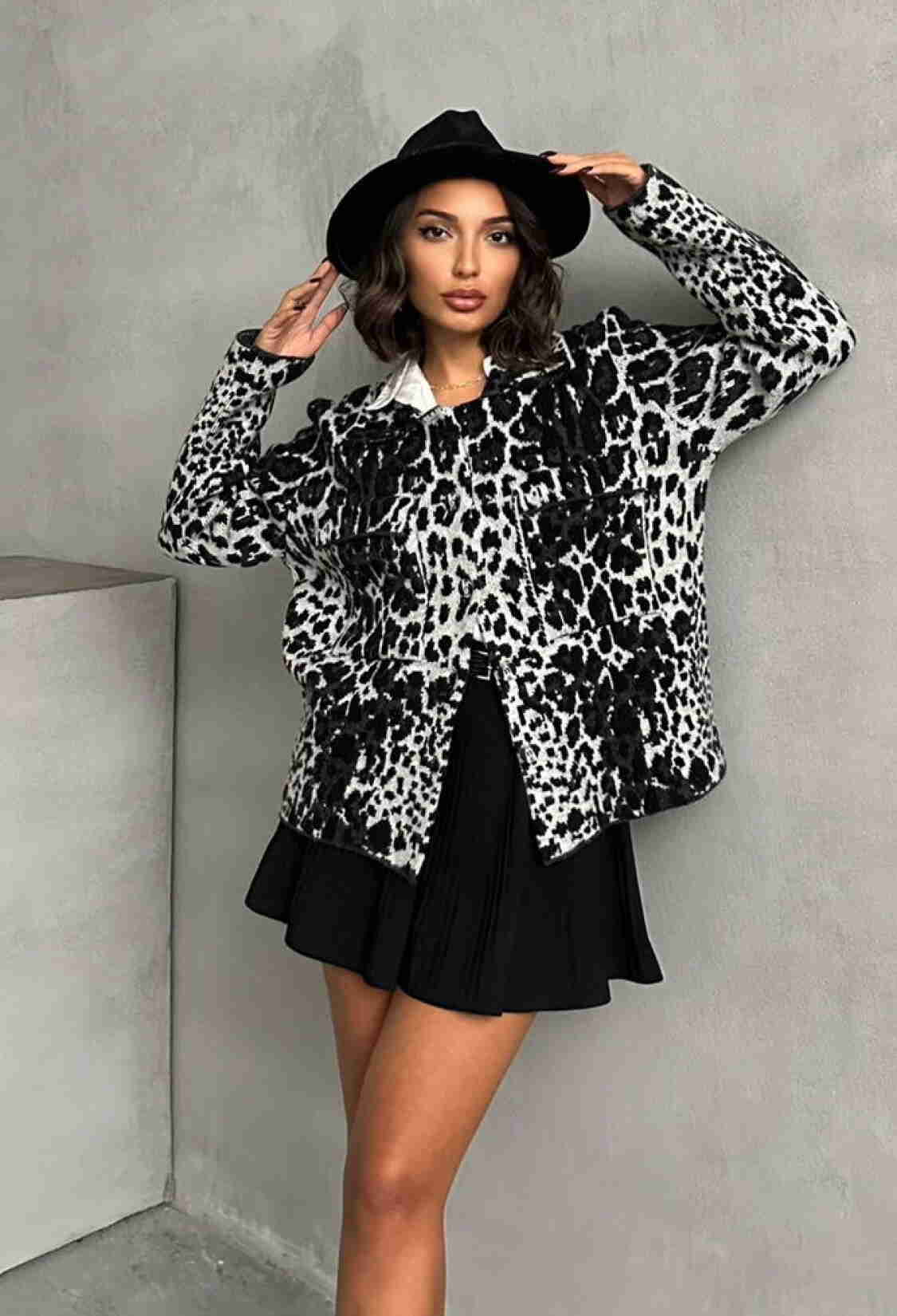 Pocket Detail Cardigan - Black & White - Brand: Topshow - Women & Kids, Baby Clothes Wholesale - TheBS Women
