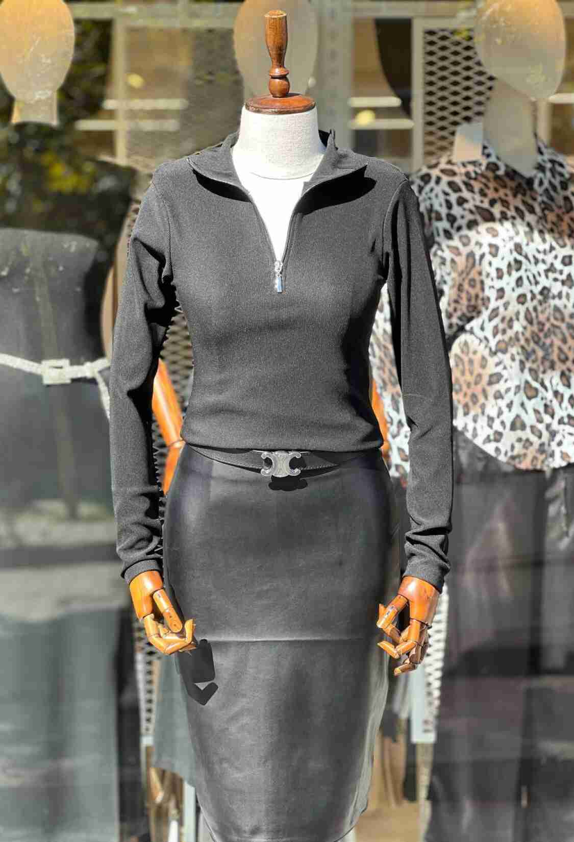 Ottoman Fabric Zippered Half Turtleneck Long Sleeve Blouse - Brand: Fiori - Women & Kids, Baby Clothes Wholesale - TheBS Women