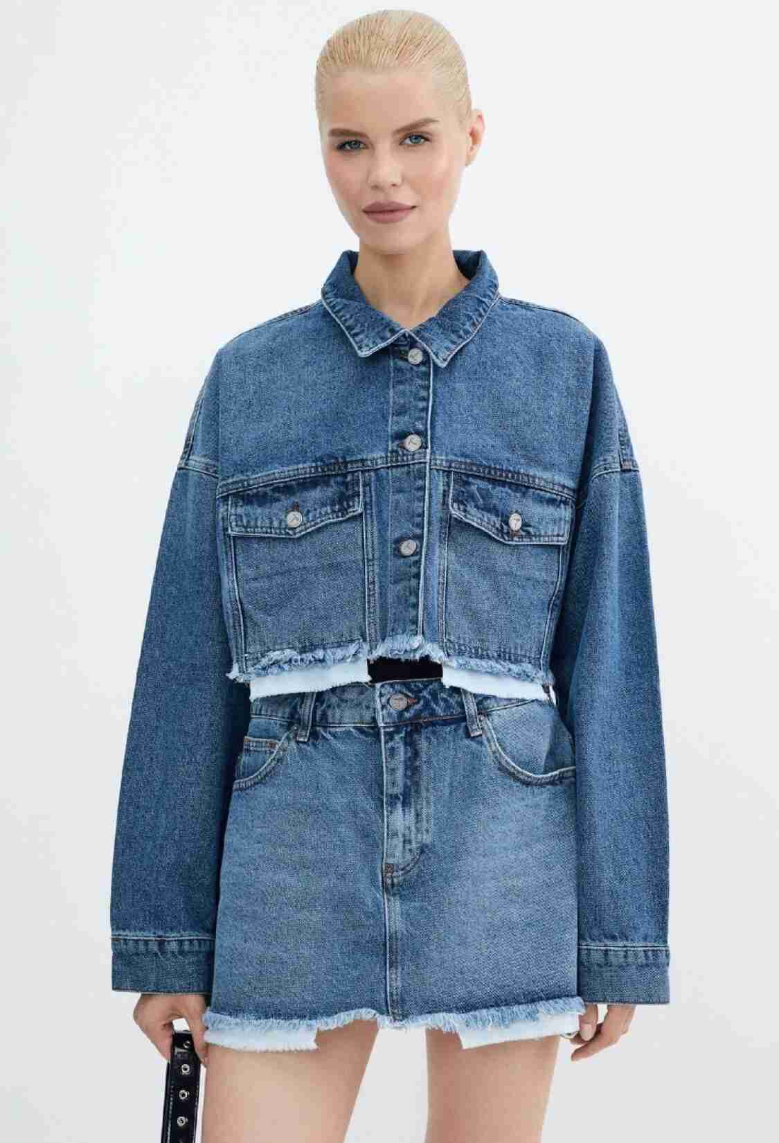 Denim Jacket With Lining Detail - Brand: XLove - Women & Kids, Baby Clothes Wholesale - TheBS Women