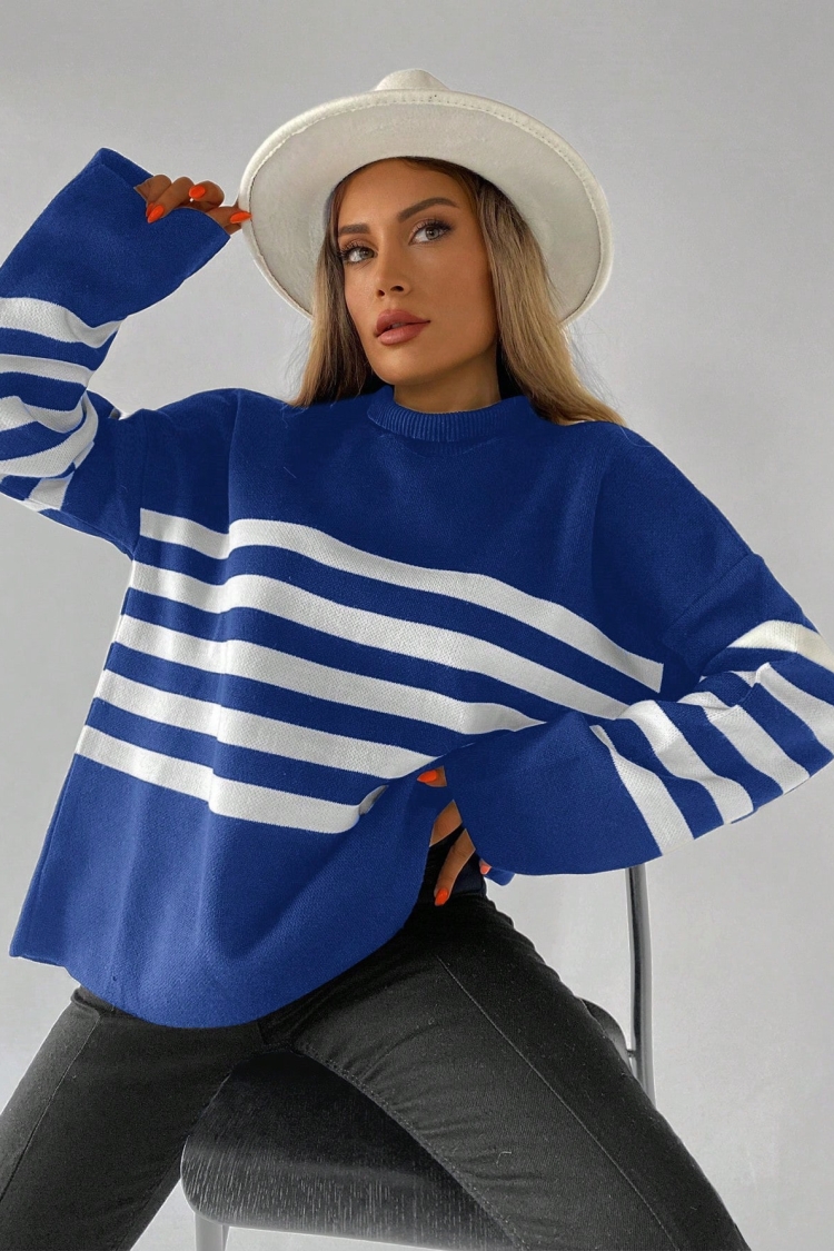 Pique Striped Sweater - Brand: My Fashion - Women & Kids, Baby Clothes Wholesale - TheBS Women