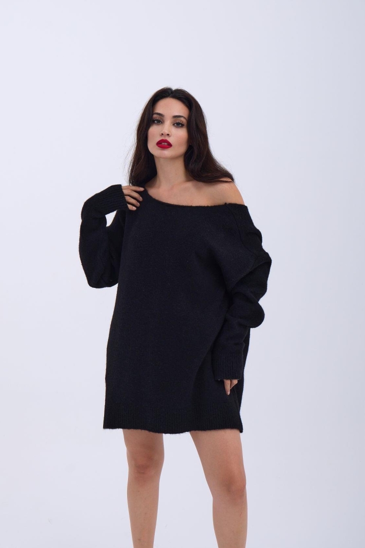 Knitwear Back V Loose Sweater - Brand: Fame - Women & Kids, Baby Clothes Wholesale - TheBS Women