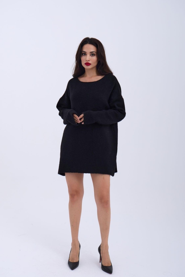 Knitwear Back V Loose Sweater - Brand: Fame - Women & Kids, Baby Clothes Wholesale - TheBS Women