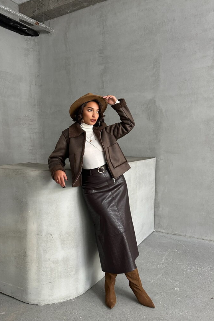 F1856 Suede Plush Coat - Brand: Topshow - Women & Kids, Baby Clothes Wholesale - TheBS Women
