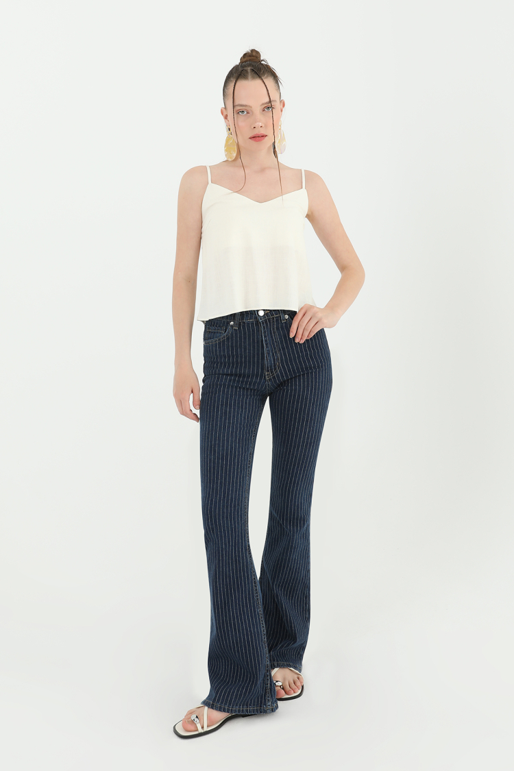 Women's Striped Loose Denim Trousers - Brand: SOUL - Women & Kids, Baby Clothes Wholesale - TheBS Women