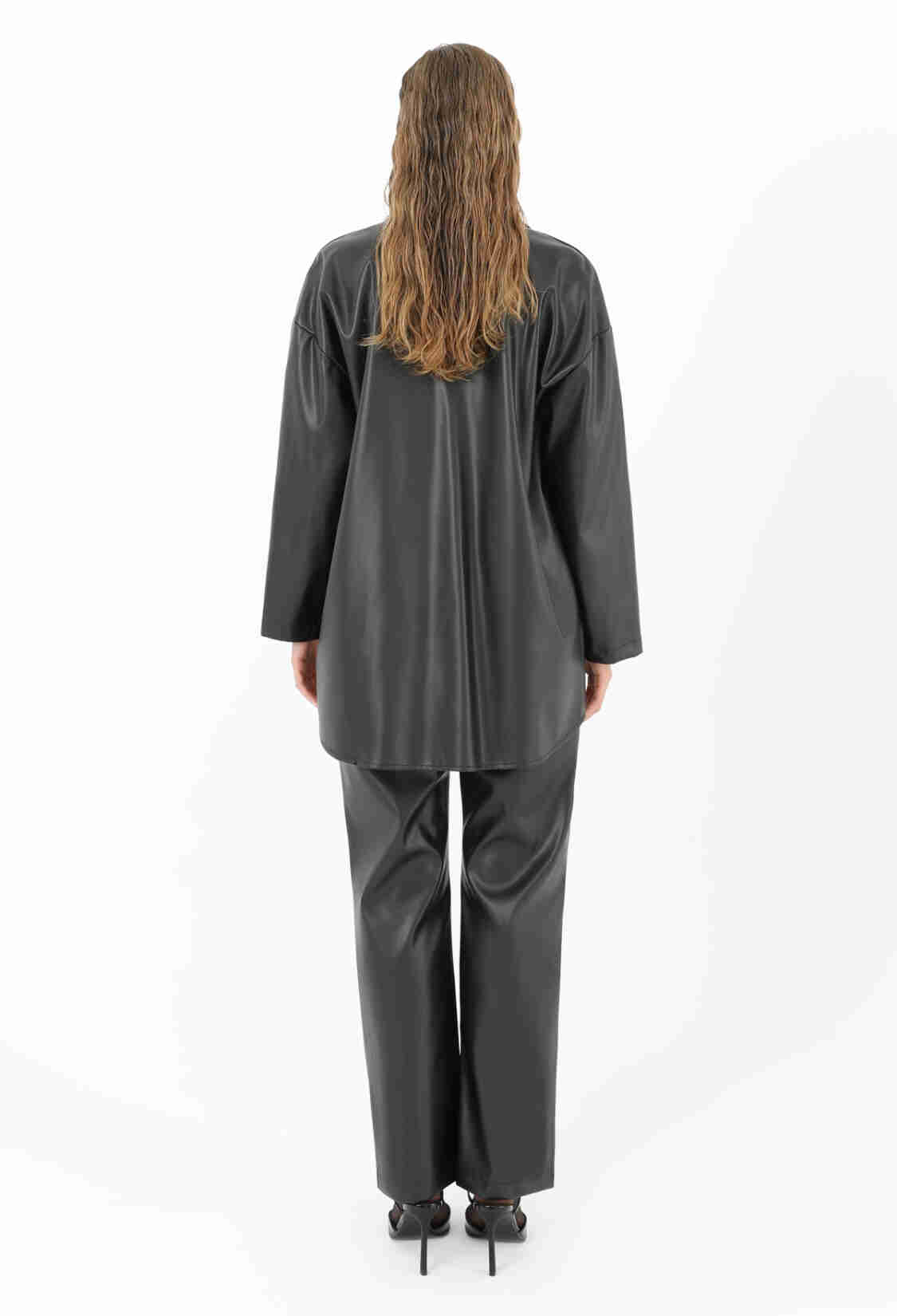 Women's Mesh Detailed Leather Shirt - Brand: SOUL - Women & Kids, Baby Clothes Wholesale - TheBS Women