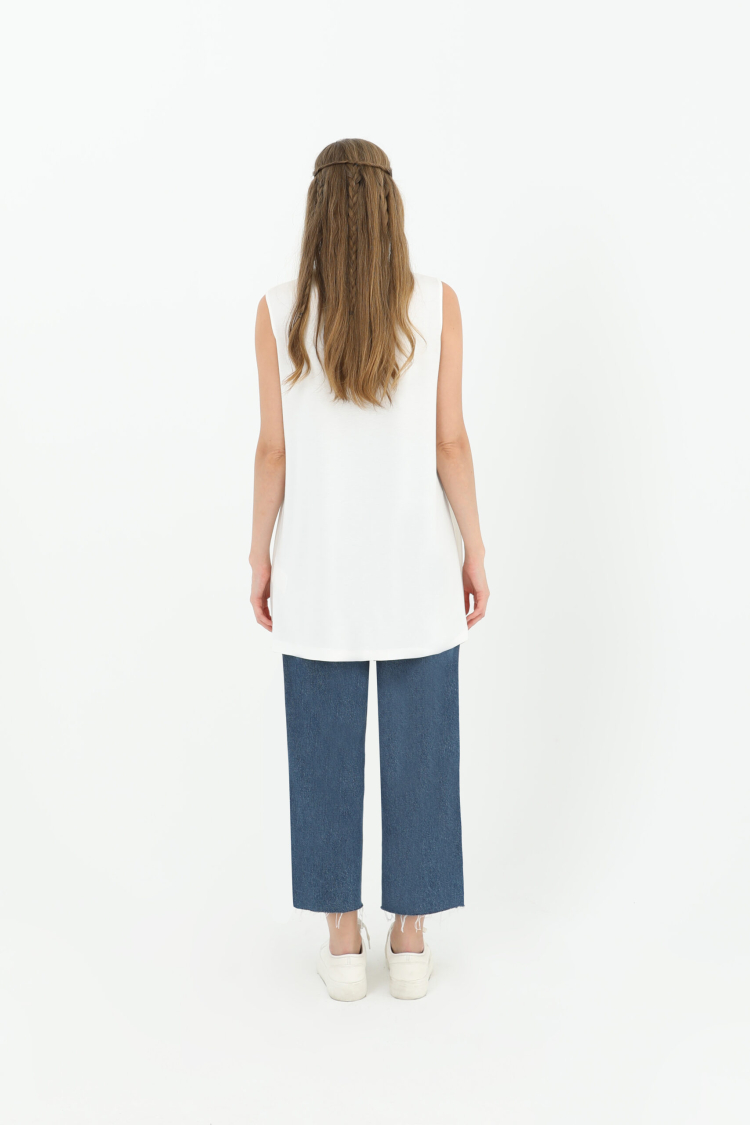 Women's Sleeveless Tulle Detailed Undershirt Tunic - Brand: Puane - Women & Kids, Baby Clothes Wholesale - TheBS Women