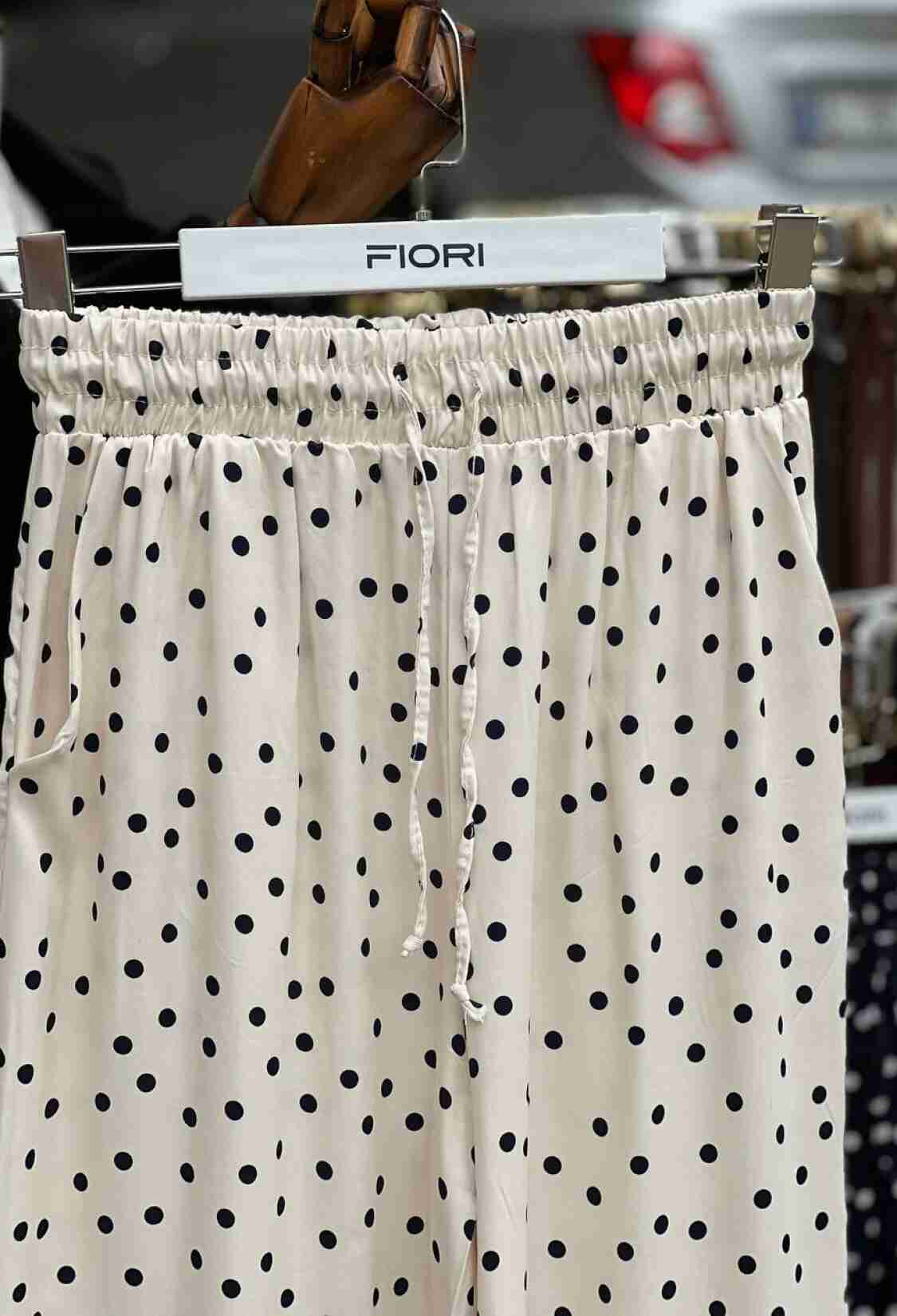 Polka Dot Patterned Satin Trousers - Brand: Fiori - Women & Kids, Baby Clothes Wholesale - TheBS Women