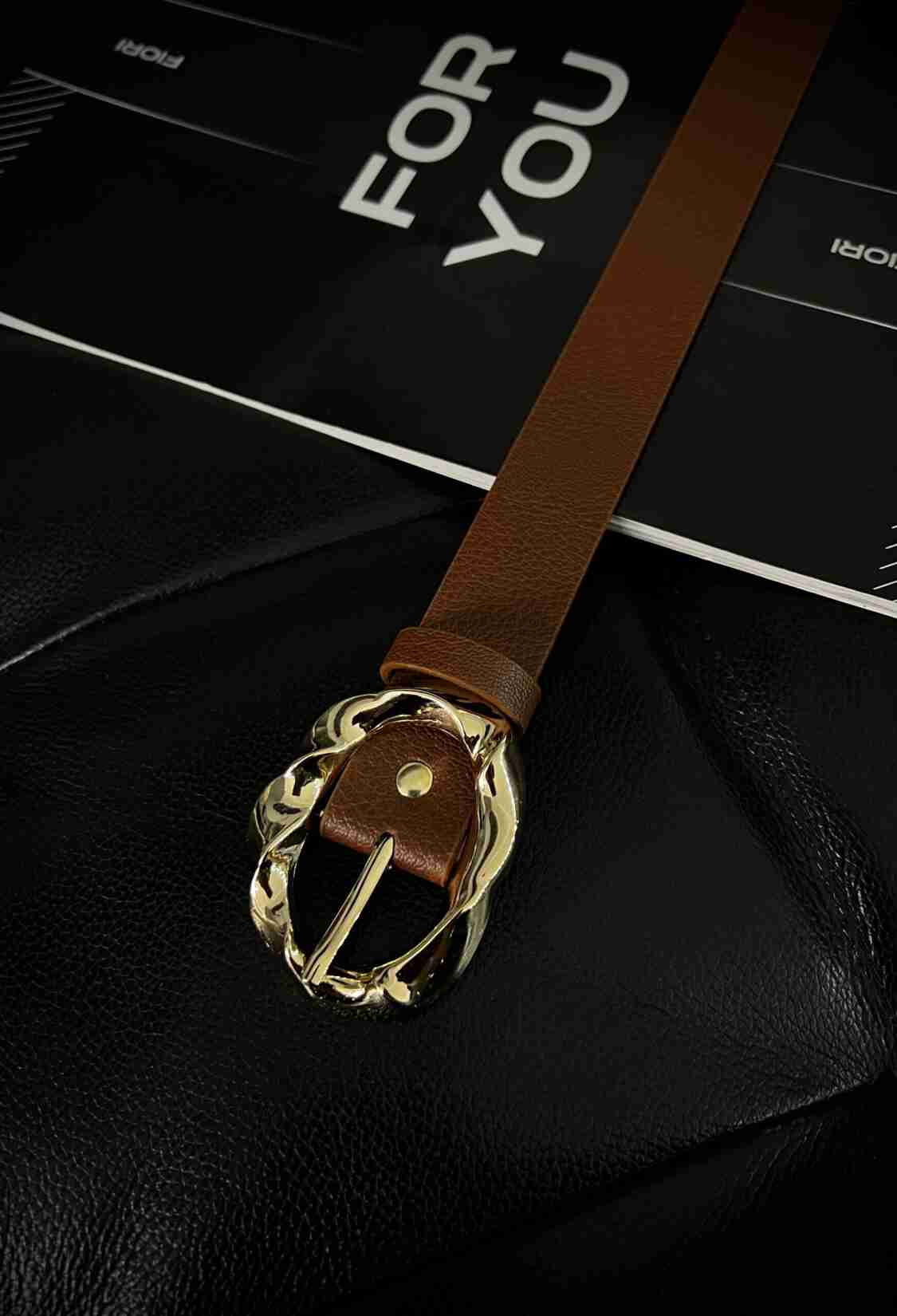Asymmetrical Burgu Gold Buckle Women's Belt - Brand: Fiori - Women & Kids, Baby Clothes Wholesale - TheBS Women