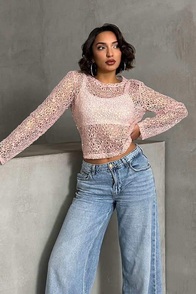 Sequin Lace Wholesale Blouse - Brand: Topshow - Women & Kids, Baby Clothes Wholesale - TheBS Women