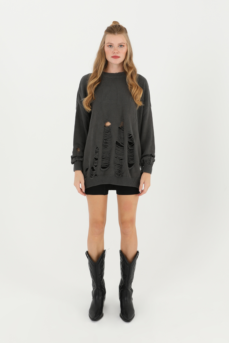Ripped Knit Tunic - Brand: SOUL - Women & Kids, Baby Clothes Wholesale - TheBS Women