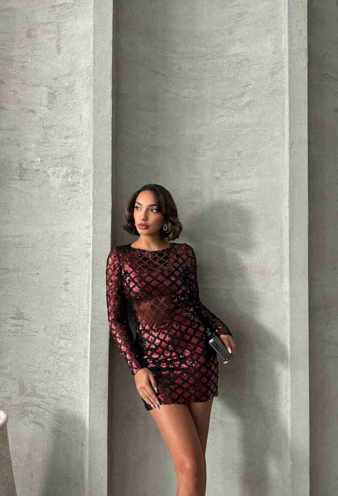 Burgundy Sequined Wholesale Blouse - Brand: Topshow - Women & Kids, Baby Clothes Wholesale - TheBS Women