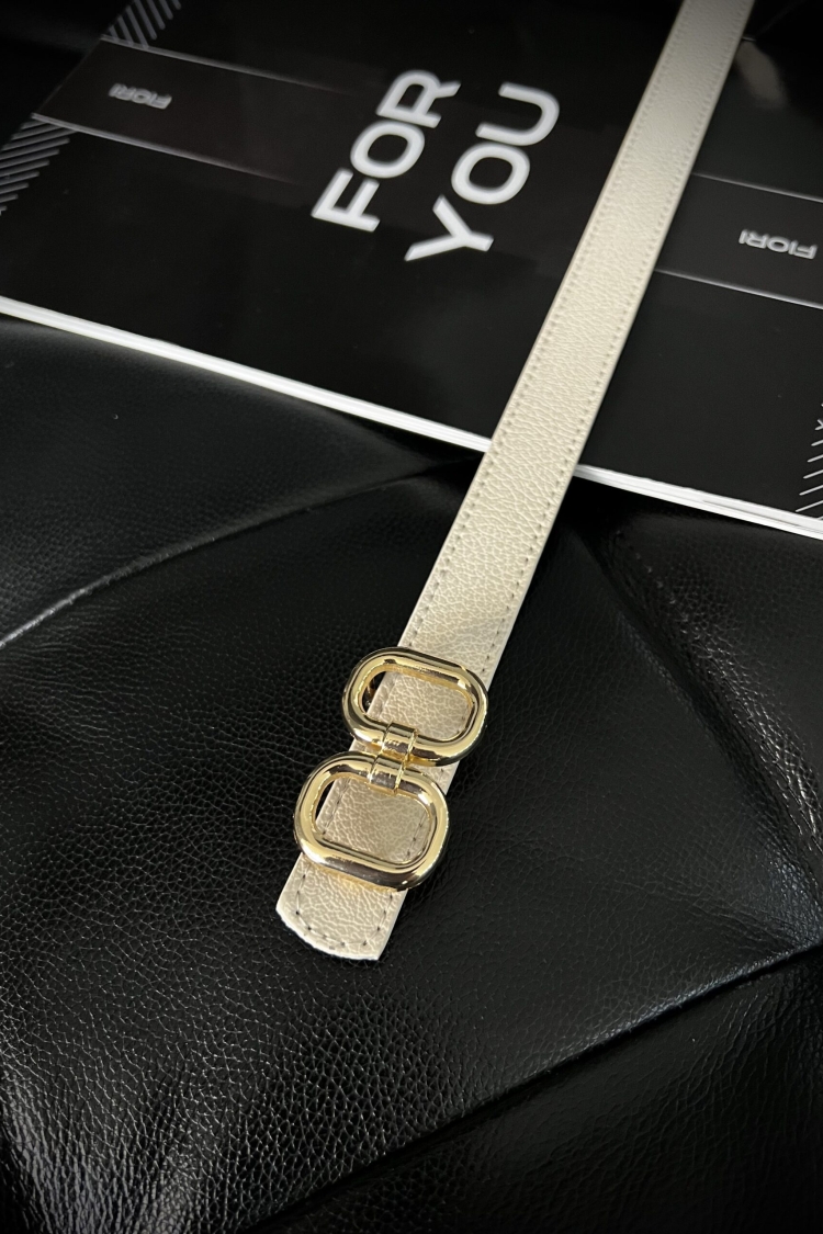 Fiori Double Gold Buckle Thin Women's Belt - Brand: Fiori - Women & Kids, Baby Clothes Wholesale - TheBS Women