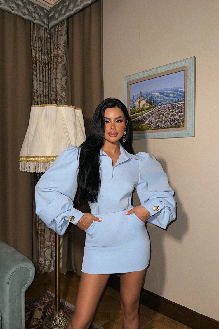 Shirt Collar Mini Dress - Brand: EYYO ATELIER - Women & Kids, Baby Clothes Wholesale - TheBS Women